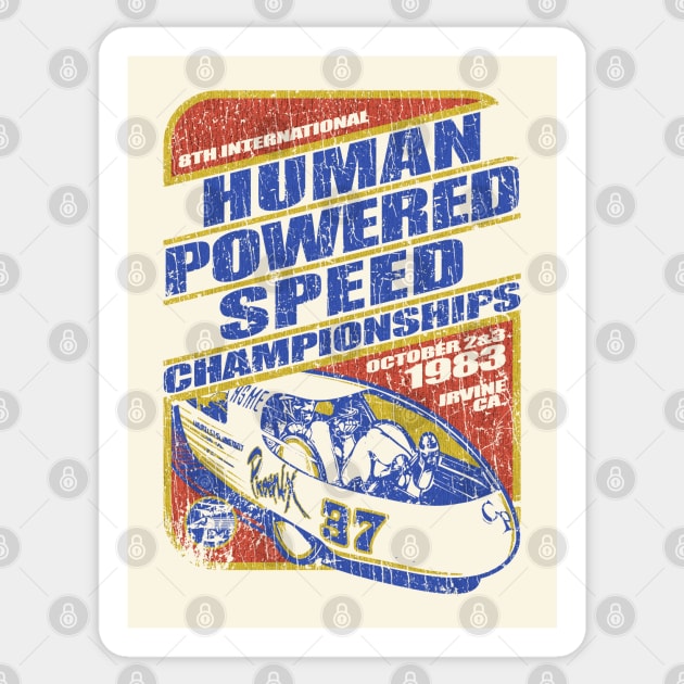 Human Powered Speed Championships 1983 Sticker by JCD666